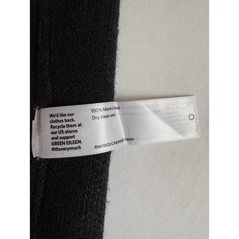 Eileen Fisher Felted Merino Wool Plaid Skirt XS‎ Black Gray Elastic Waist 19.5"L - Picture 4 of 11